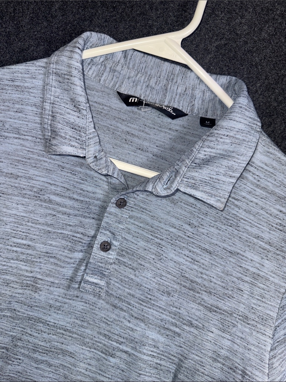 Travis Mathew Light Heather Blue Performance Polo